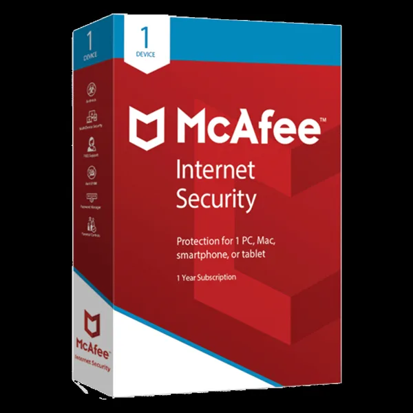 McAfee Antivirus and Internet Security (1 Device, 1 Year, INTEL INTER)