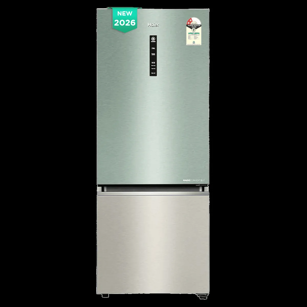 Haier 325 Litres 2 Star Frost Free Double Door Bottom Mount Convertible Refrigerator with Triple Inverter Technology (HRB-3752SGGA-P, Sage Green Glass) (2026 Model)