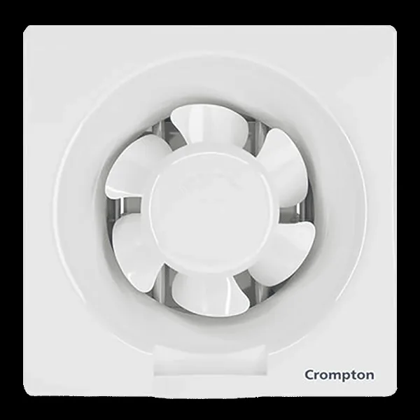Crompton Brisk Air Plus 6 Inch 150mm Exhaust Fan (Auto Dust Protection Shutters, White)