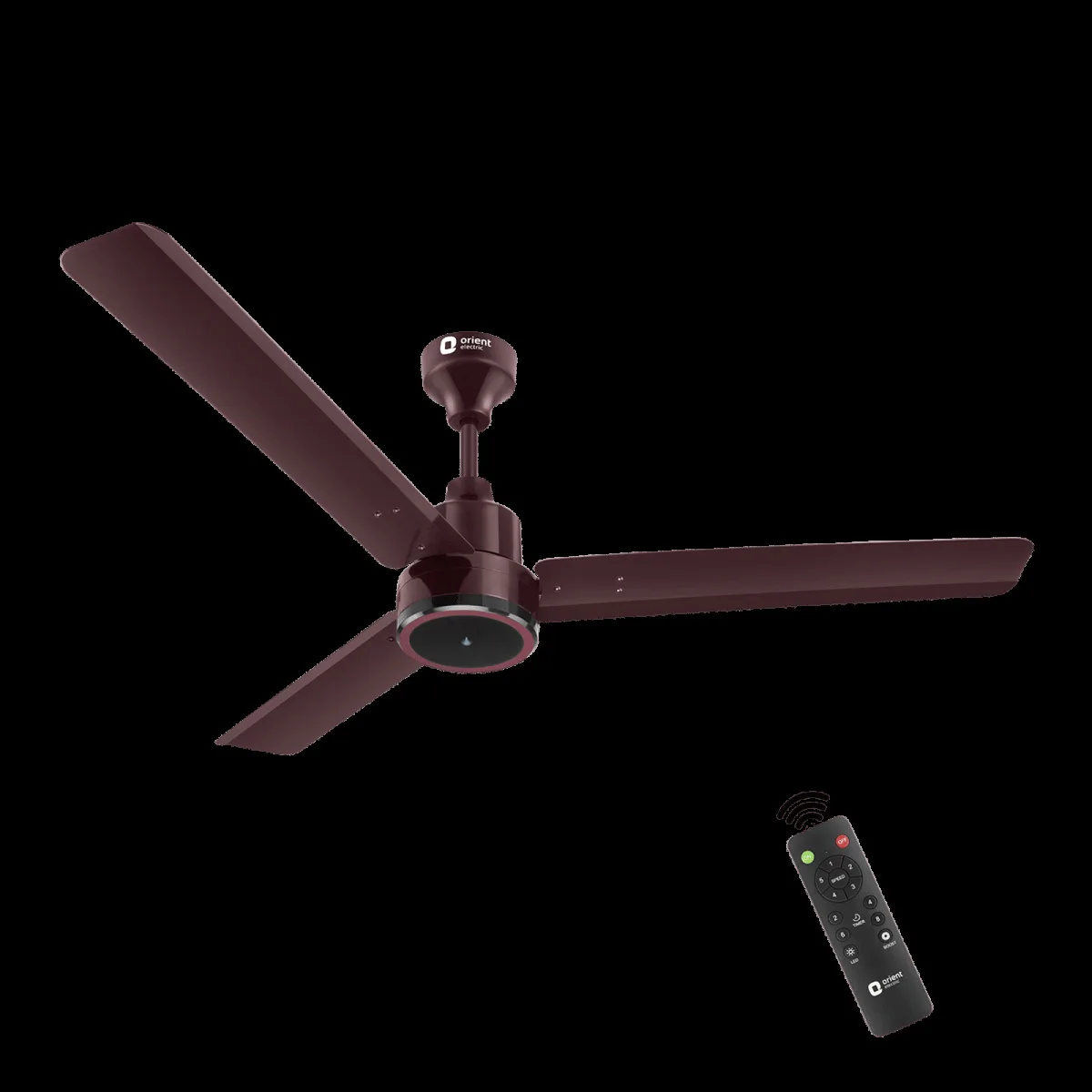 Orient Zeno 5 Star 1200mm 3 Blade BLDC Motor Ceiling Fan with Remote (Boost Mode, Brown)