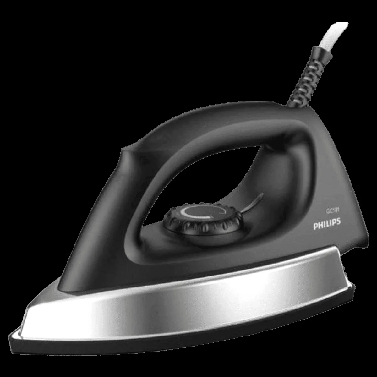 PHILIPS GC181/80 1000 Watts Dry Iron (Ergonomic Grip, Black)