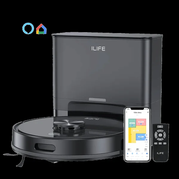 ILIFE T20s Ultra Robotic Vacuum Cleaner & Mop with Upgraded LiDAR Navigation Technology (Multi Floor Mapping, Black)