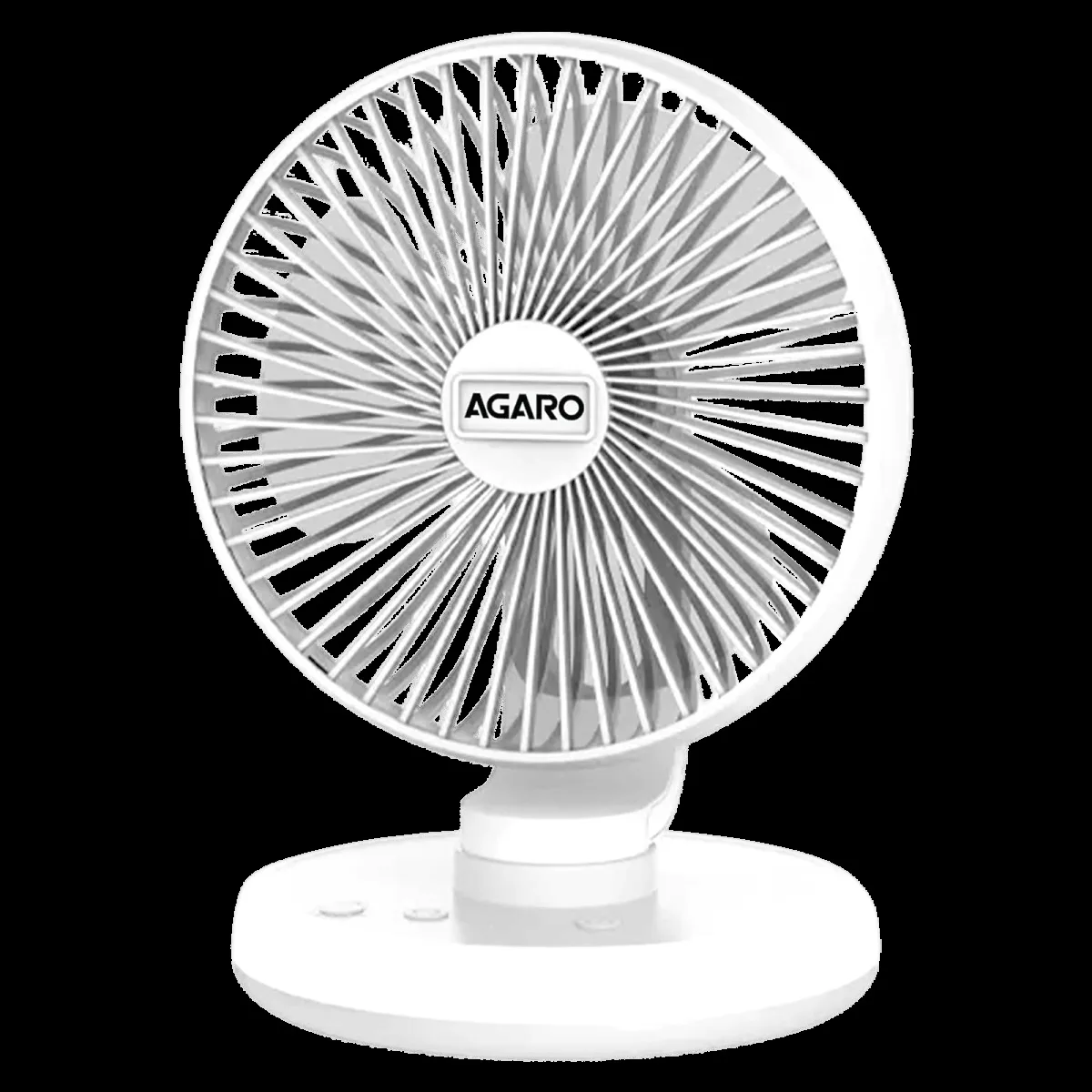 AGARO Alpha 3 Blade Rechargeable Personal Mini Fan (Copper Brushless Motor, White)