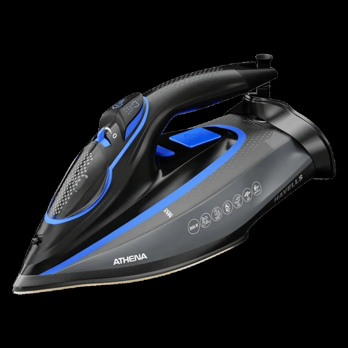 HAVELLS Athena 3000 Watts 320 ml  Steam Iron (Smart i-Sense, Black)