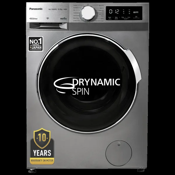 Panasonic 8 kg 5 Star Wi-Fi Fully Automatic Front Load Washing Machine (NA-148MR2L01, In-built Heater, Dark Silver)