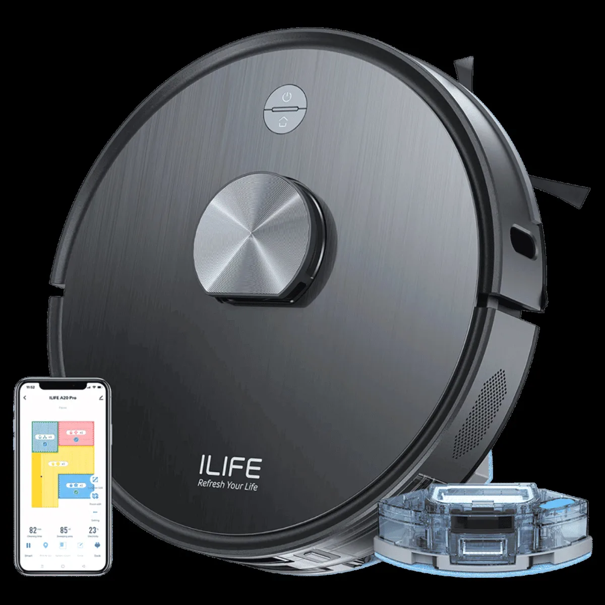 ILIFE A20 Pro Robotic Vacuum Cleaner & Mop with Wi-Fi Connectivity (Alexa & Google Assistant, Dove Gray)