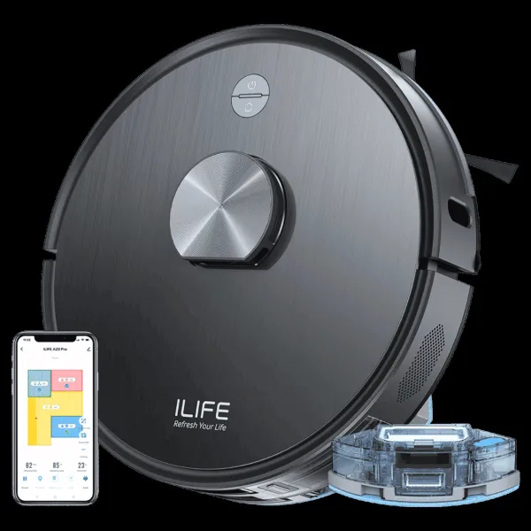 ILIFE A20 Pro Robotic Vacuum Cleaner & Mop with Wi-Fi Connectivity (Alexa & Google Assistant, Dove Gray)