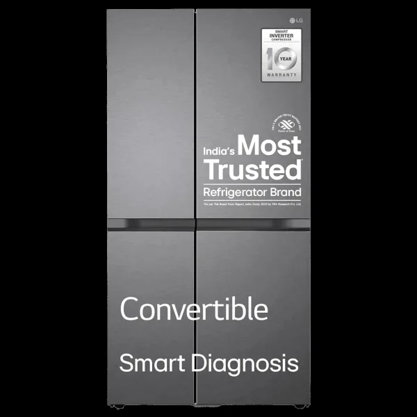 LG 650 Litres 3 Star Frost Free Side by Side Refrigerator with Auto Smart Connect (GL-B257JDS3, Dazzle Steel)