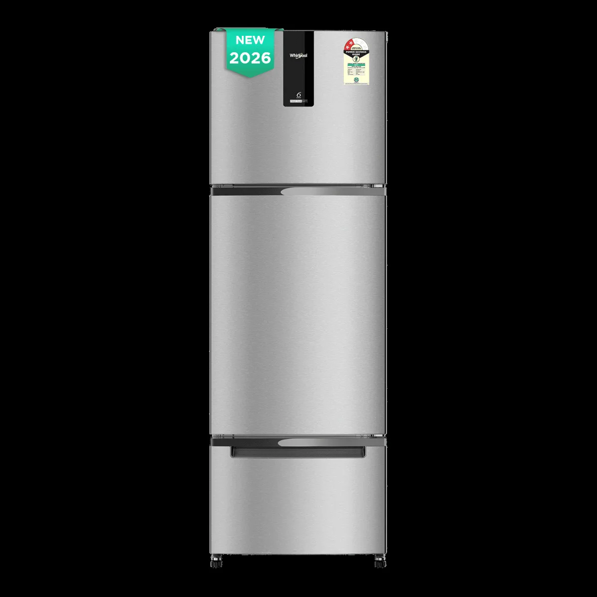 Whirlpool Protton Nxt 237 Litres 2 Star Frost Free Triple Door Convertible Refrigerator with Microblock Technology (22355, Silver) (2026 Model)