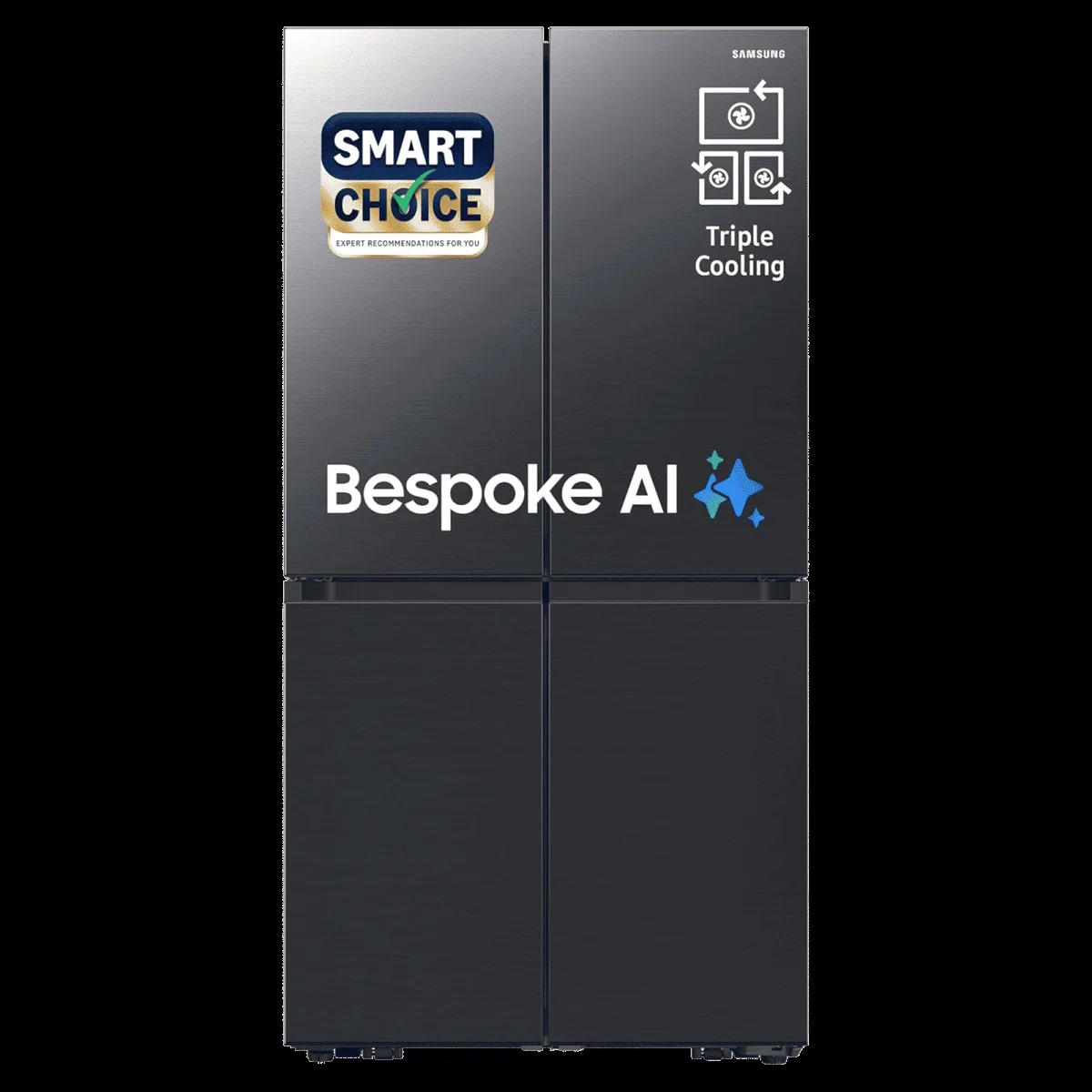 SAMSUNG 650 Litres Frost Free French Door Convertible Refrigerator with Triple Cooling (RF65DG90BDSG/TL, Black Caviar)