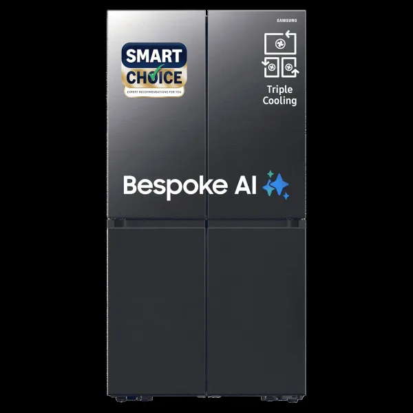 SAMSUNG 650 Litres Frost Free French Door Convertible Refrigerator with Triple Cooling (RF65DG90BDSG/TL, Black Caviar)