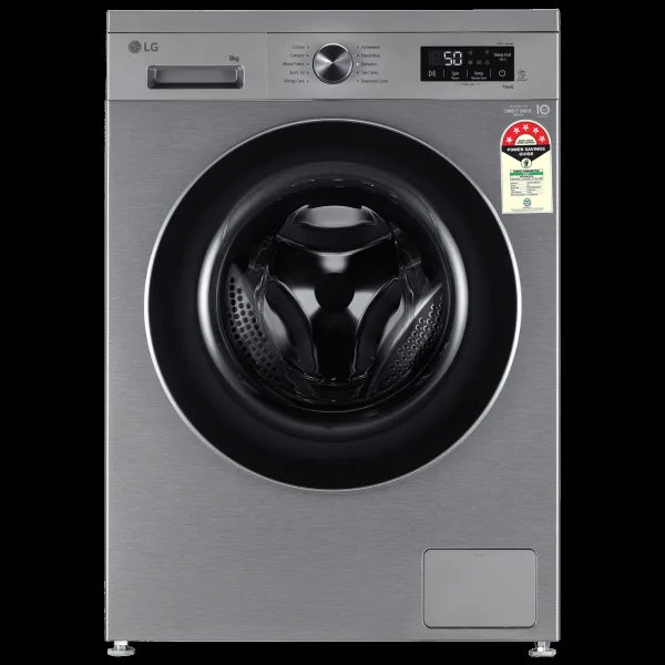 LG 8 kg 5 Star Wi-Fi Inverter Fully Automatic Front Load Washing Machine (FHB1208Z4P, Smart Diagnosis, Platinum Silver)