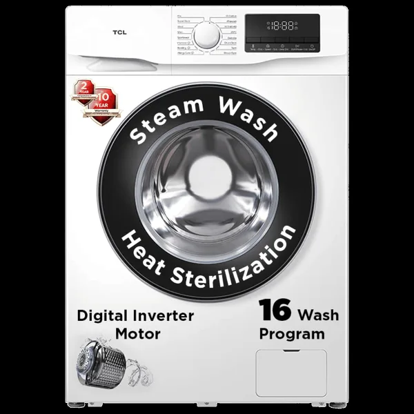 TCL 6.5 kg 5 Star Inverter Fully Automatic Front Load Washing Machine (TWF65-P6S, Honeycomb Drum, White)