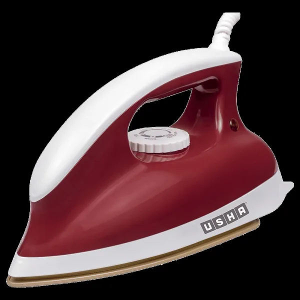 USHA Goliath 1200 Watts Dry Iron (360 Degree Swivel Cord, Red)