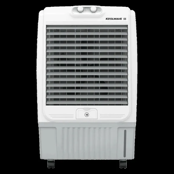 HAVELLS KoolWave 55 Litres Desert Air Cooler with Double Ball Bearing Motor (Fully Collapsible Louvers, White & Grey)
