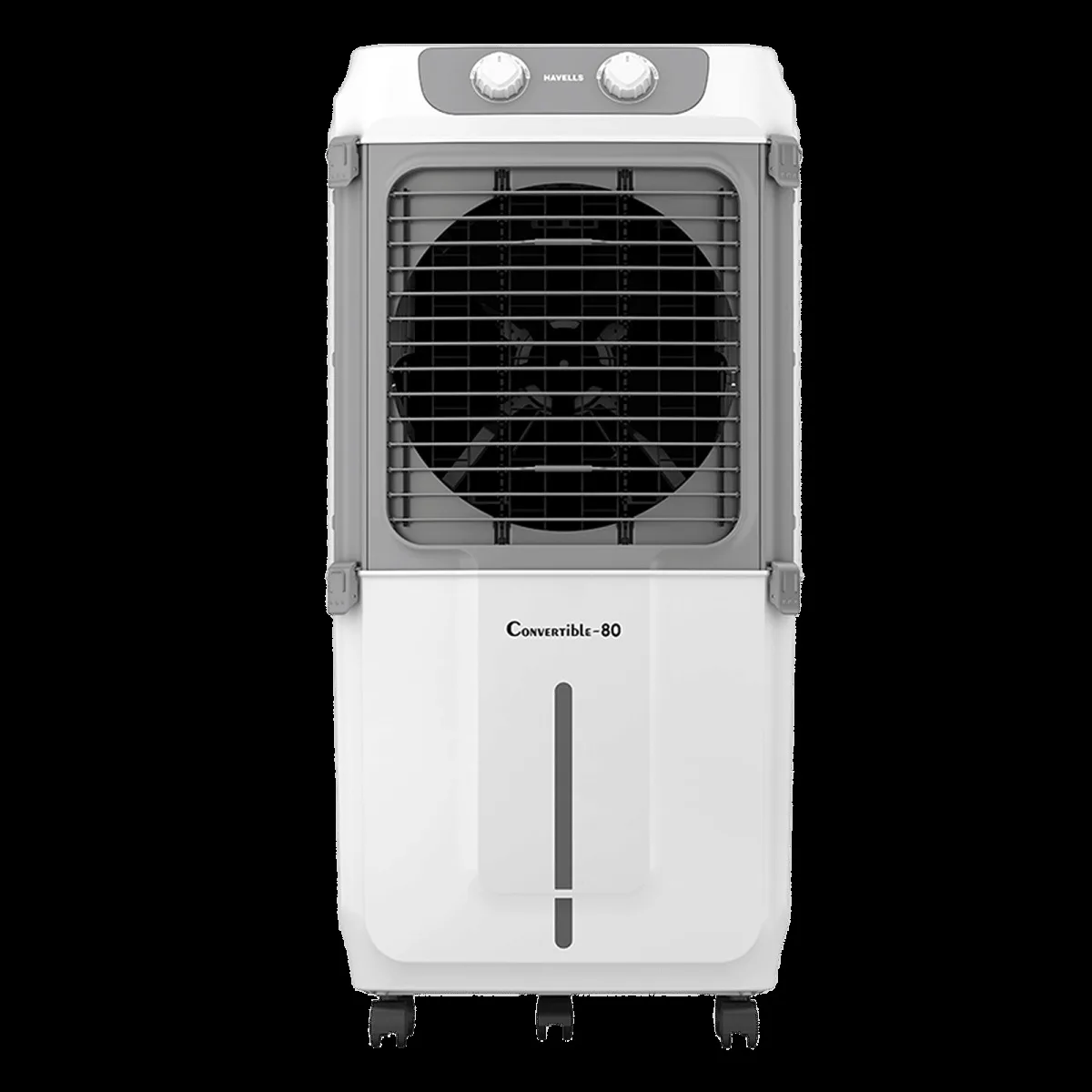 HAVELLS Convertible 80 Litres Desert Air Cooler with Metal Blade Fan (Powerful Air Delivery, White & Grey)