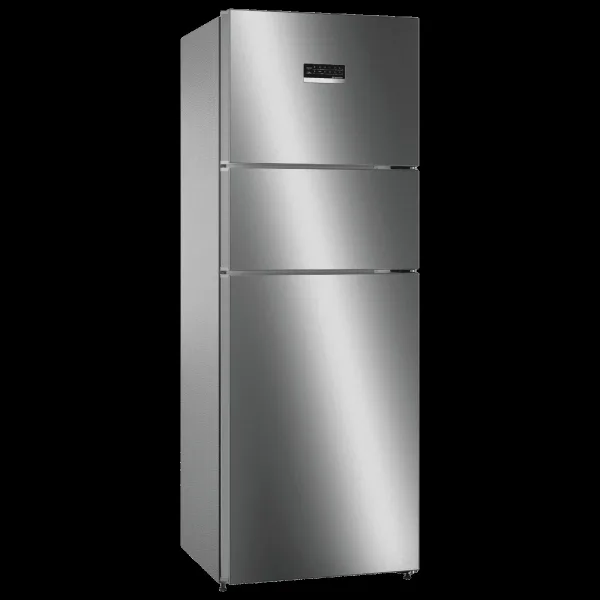 BOSCH Series 4 335 Litres 3 Star Frost Free Triple Door Convertible Refrigerator with VarioInverter Compressor (CMC36K03NI, Shiney Silver)