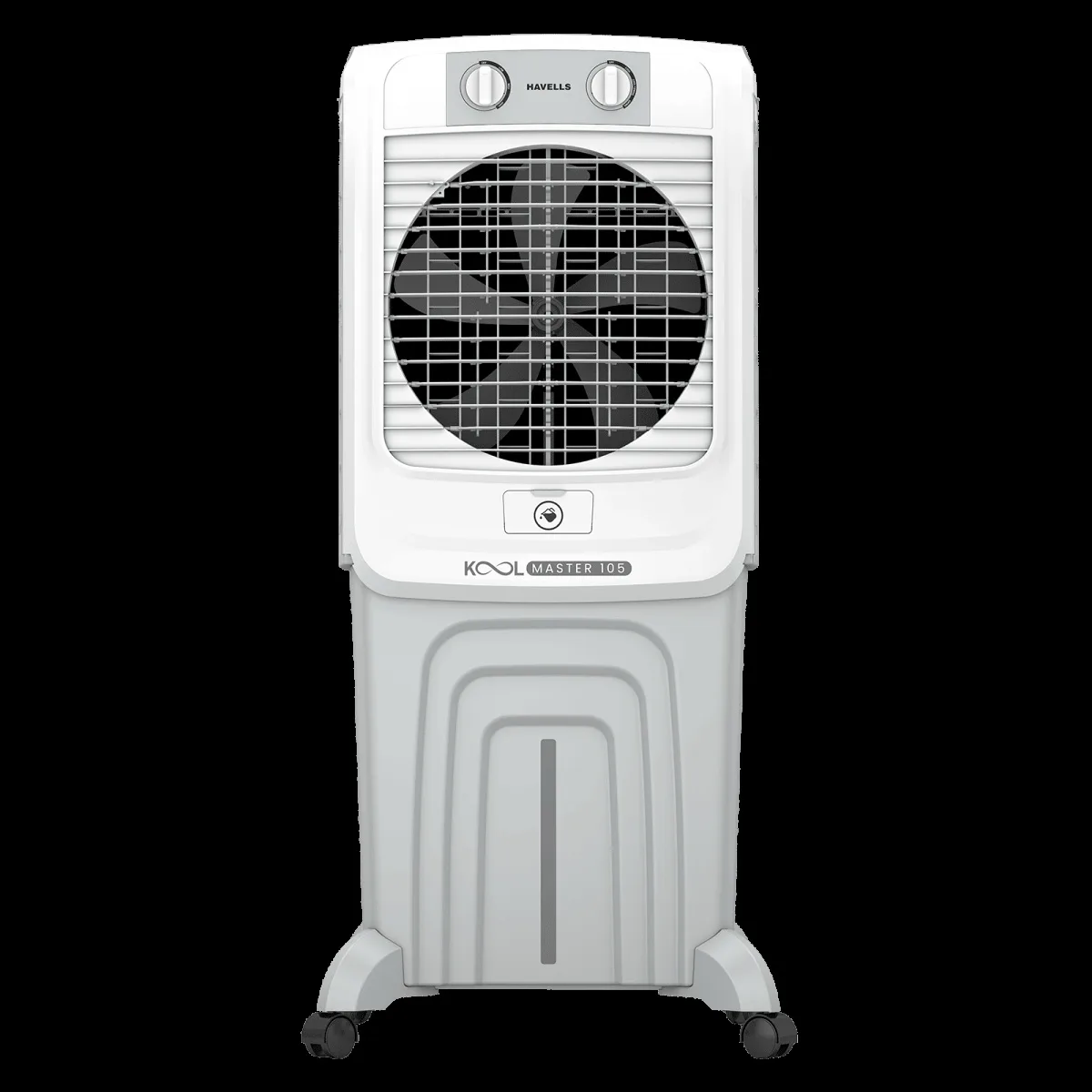 Havells KoolMaster 105 Litres Desert Air Cooler with Bacteria Shield Honeycomb Cooling Pad Technology (Dual Flow Technology, White&Grey)