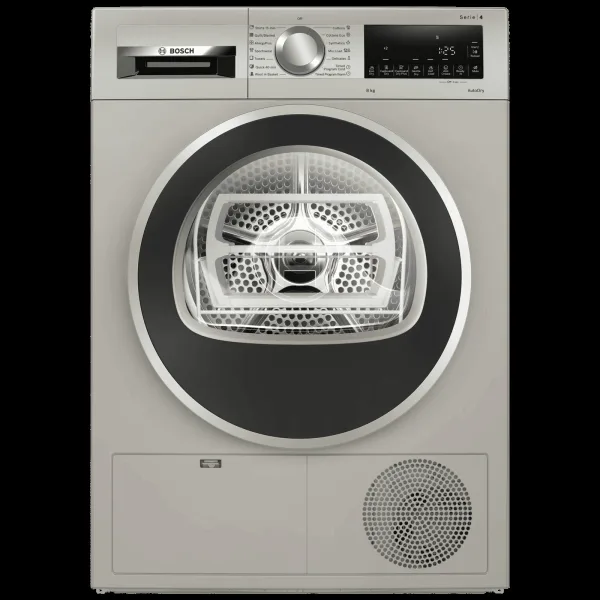 BOSCH 8 kg Fully Automatic Front Load Dryer (Series 4, WPG23108IN, LED Display, Silver Inox)