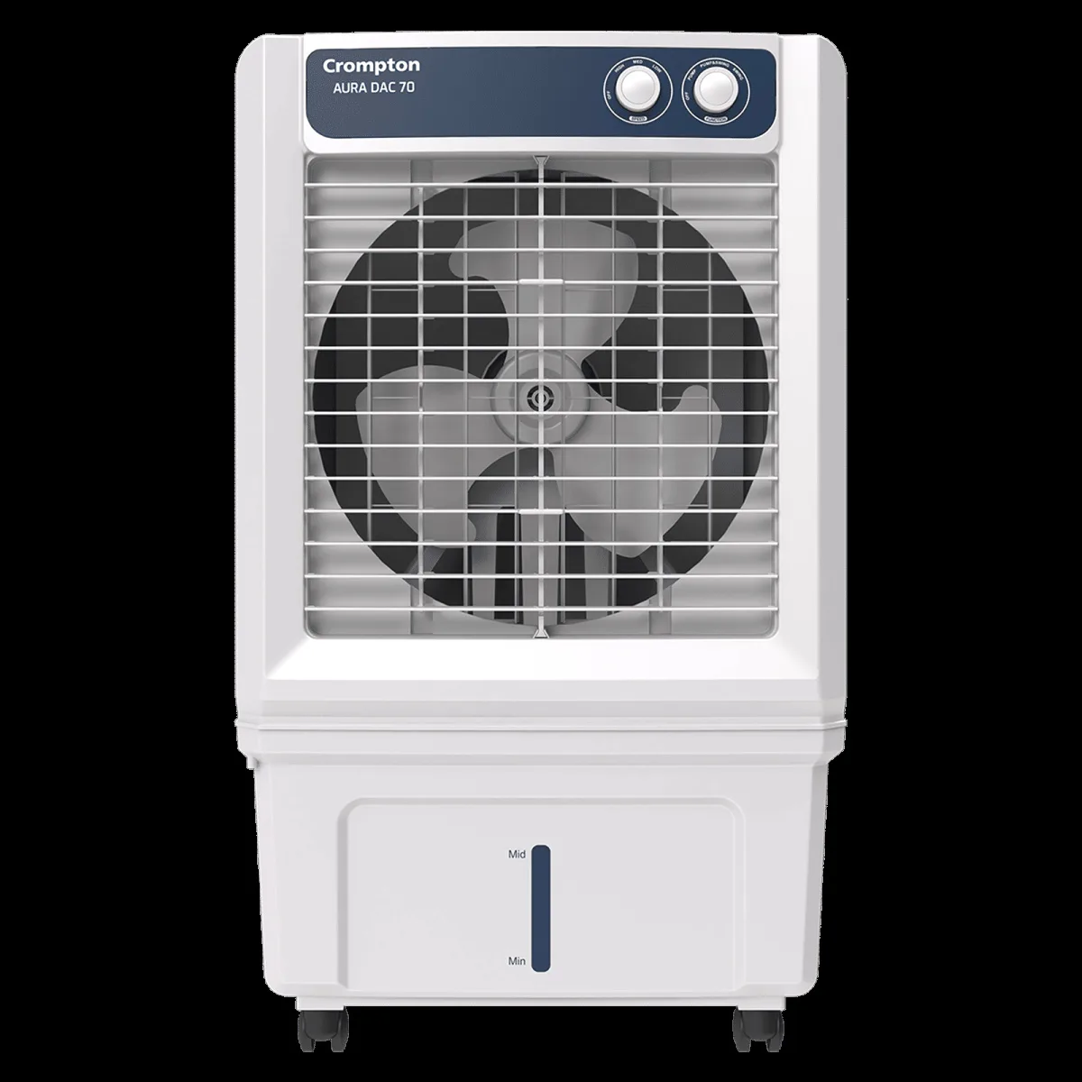 Crompton Aura 70 Litres Desert Air Cooler with Everlast Pump (Collasible Louvers, Indian Ink & While)