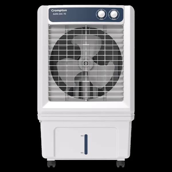 Crompton Aura 70 Litres Desert Air Cooler with Everlast Pump (Collasible Louvers, Indian Ink & While)