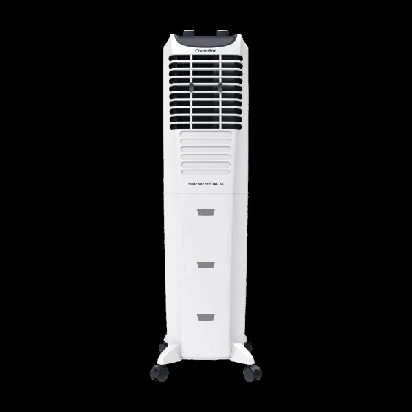 Crompton Sure Breeze 55 Litres Tower Air Cooler with Overload Protection (Ice Chamber, White & Blue)