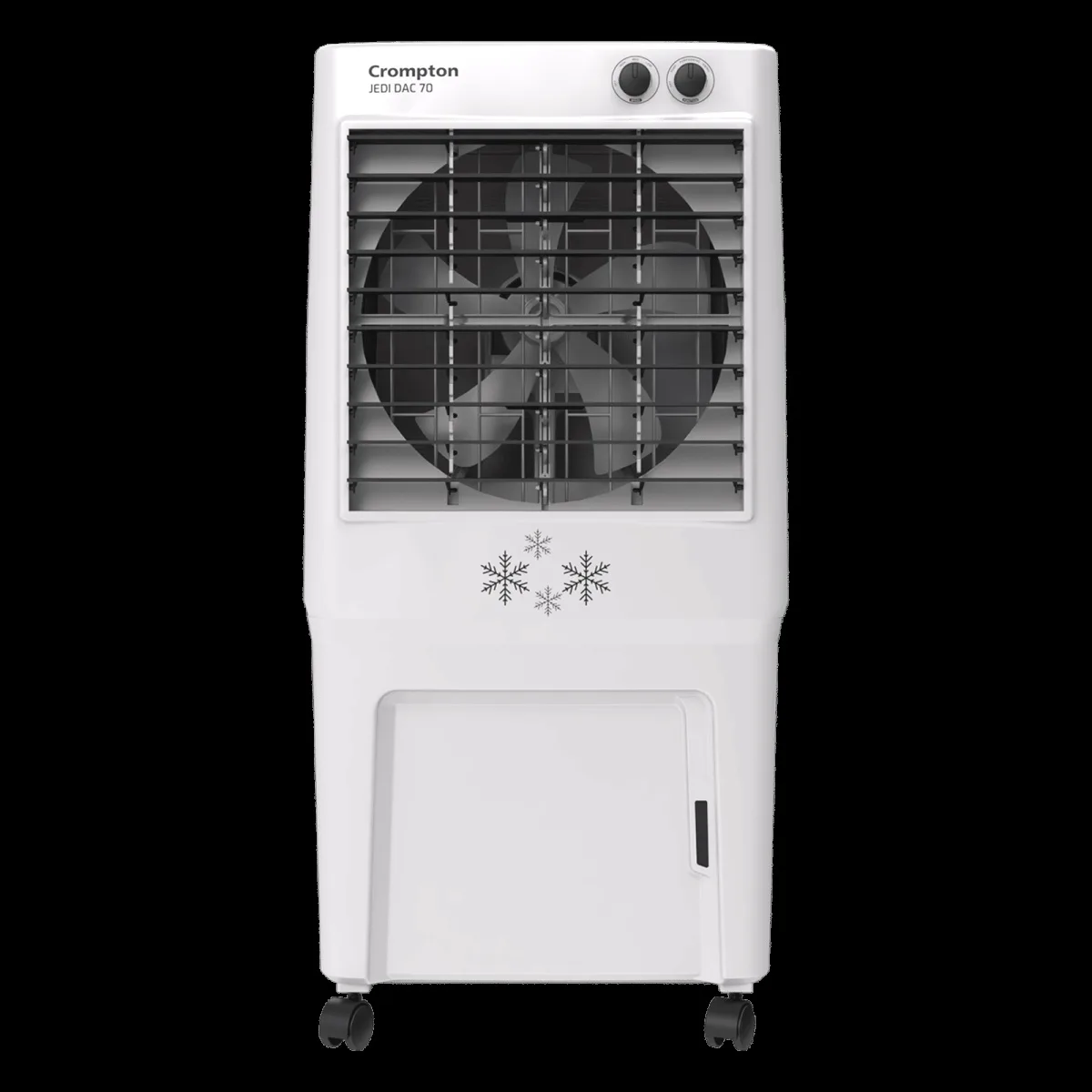 Crompton Jedi 70 Litres Desert Air Cooler with Everlast Pump (Fully Collasible Louvers, Black & White)