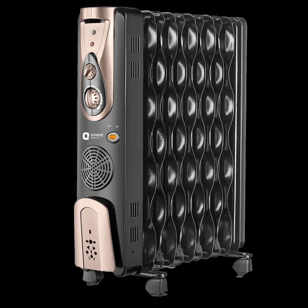 Orient Comforter Collection 2900W Oil Filled Room Heater with 11 Fins (Triple Overheat Protection, Black & Gold)