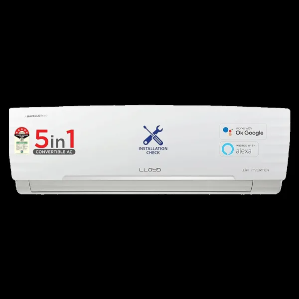 LLOYD 5 in 1 Convertible 1 Ton 5 Star Inverter Split Smart AC with Wi-Fi Supported (Copper Condenser, GLS12V5FWCXV)