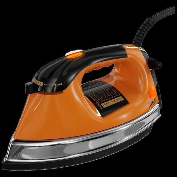 GM Ferro 1200 Watts Dry Iron (360-Degree Swivel Cord, Orange)