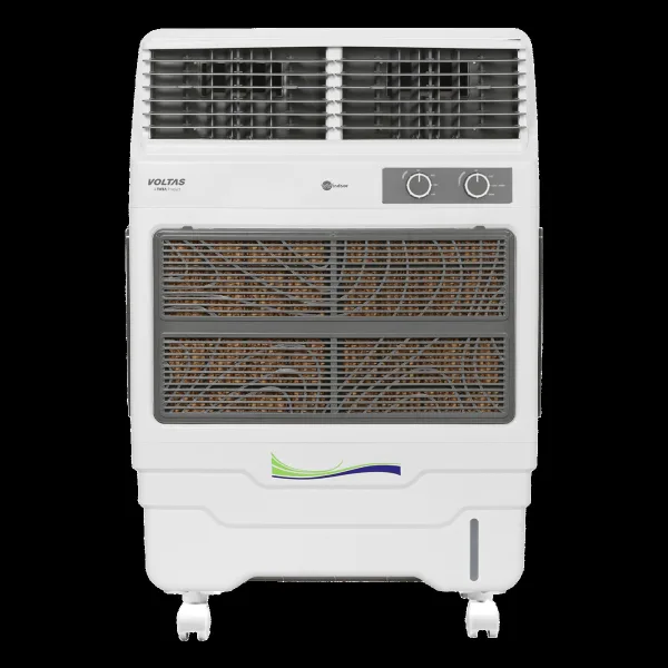 VOLTAS Windsor 85 Litres Room Air Cooler with Thermal Overload Protection (3 Speed Control, White & Grey)