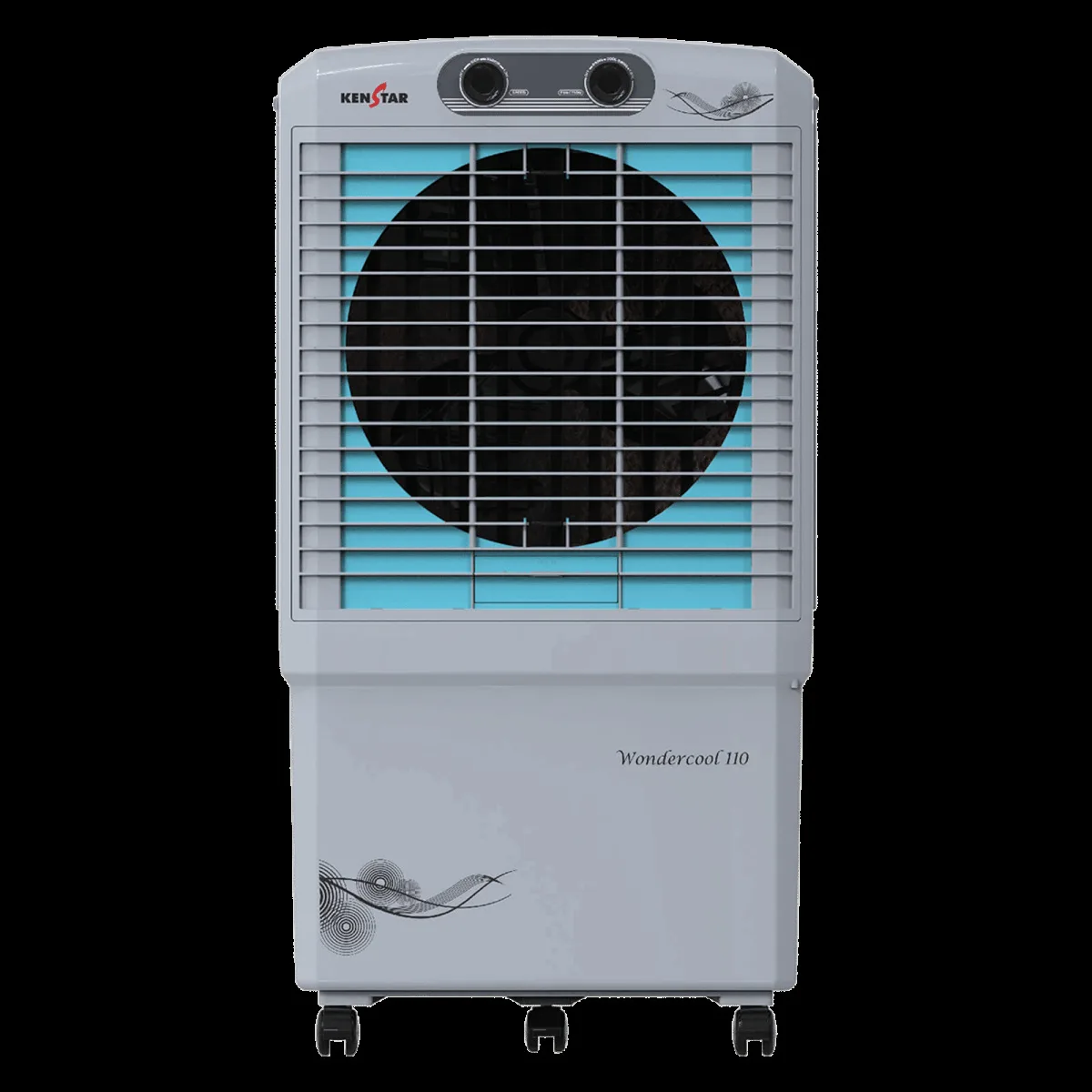 KENSTAR Wondercool HC 110 Litres Desert Air Cooler with Quadra Flow Technology (Invertible Compatible, Grey & Blue)