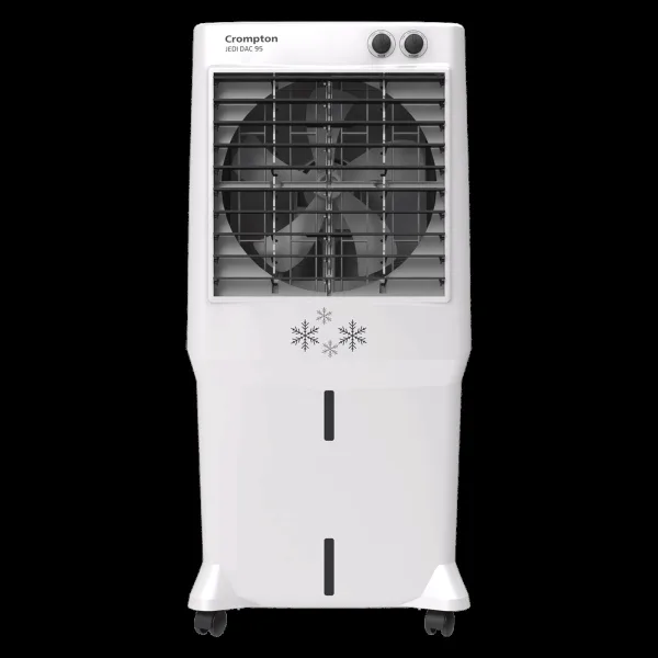 Crompton Jedi 95 Litres Desert Air Cooler with Everlast Pump (Fully Collasible Louvers, Black & White)