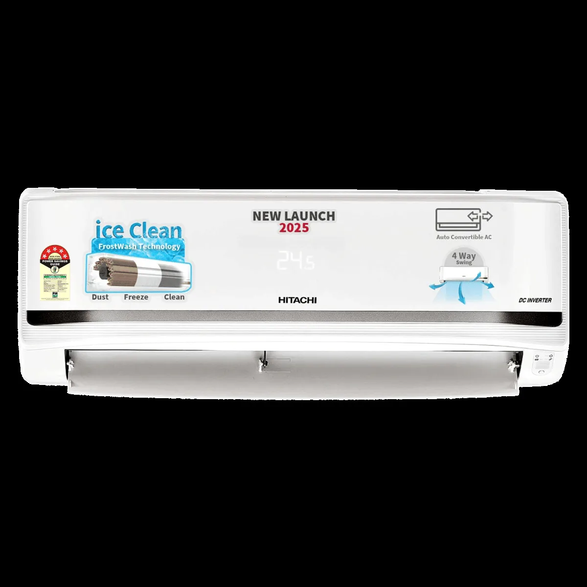 HITACHI Yoshi 5500STXL 1 Ton 5 Star Inverter Split AC with Anti Bacterial SuperFine Mesh Filter (Copper Condenser, RAS.V512PCBISH1)