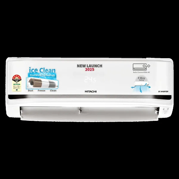 HITACHI Yoshi 5500STXL 1 Ton 5 Star Inverter Split AC with Anti Bacterial SuperFine Mesh Filter (Copper Condenser, RAS.V512PCBISH1)
