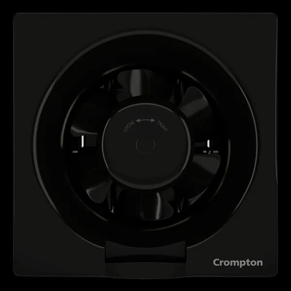 Crompton Brisk Air Plus 6 Inch 150mm Exhaust Fan (Auto Dust Protection Shutters, Black)