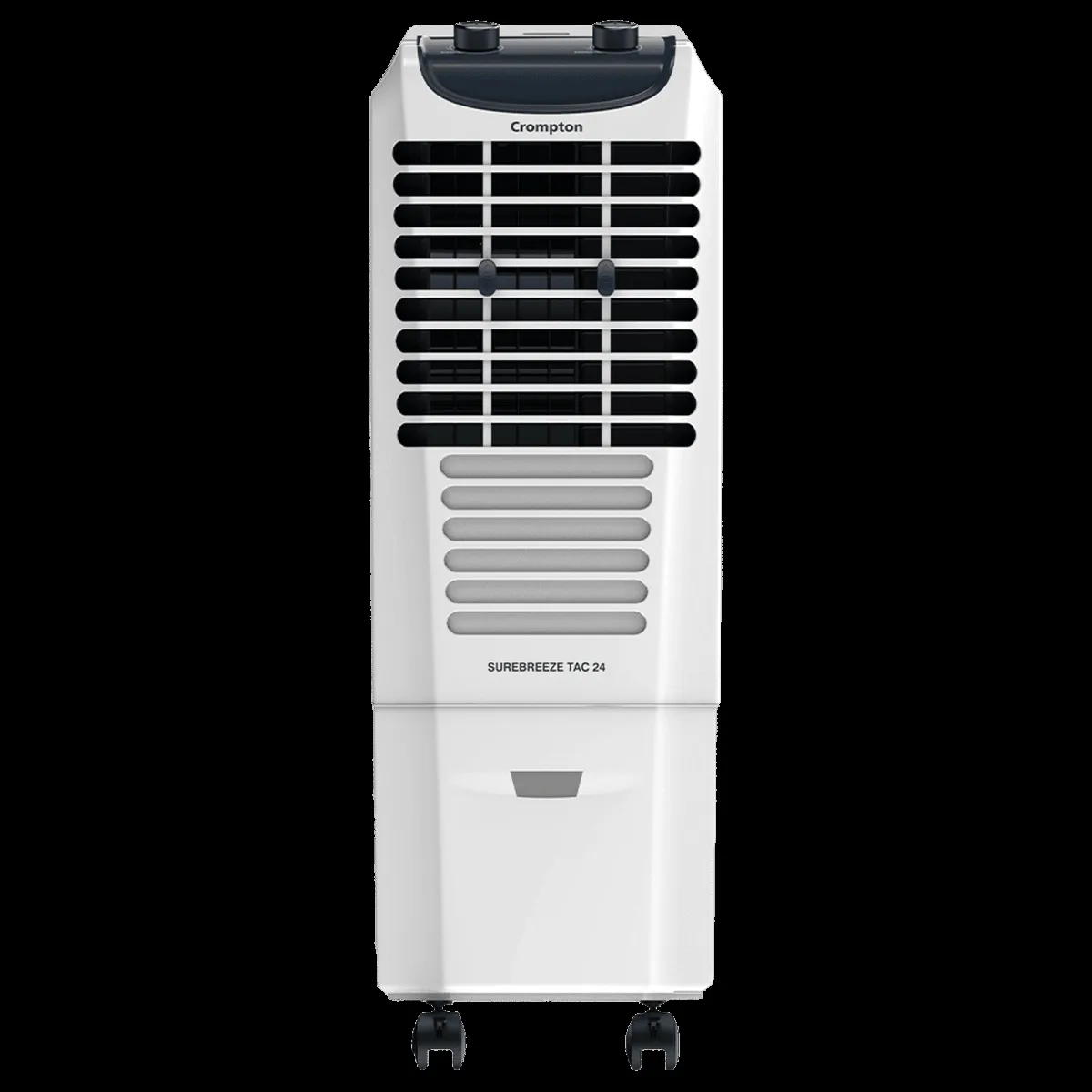 Crompton Surebreeze 24 Litres Tower Air Cooler with Overload Protection (4-Way Air Deflection, White & Black)