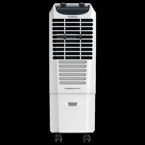Crompton Surebreeze 24 Litres Tower Air Cooler with Overload Protection (4-Way Air Deflection, White & Black)