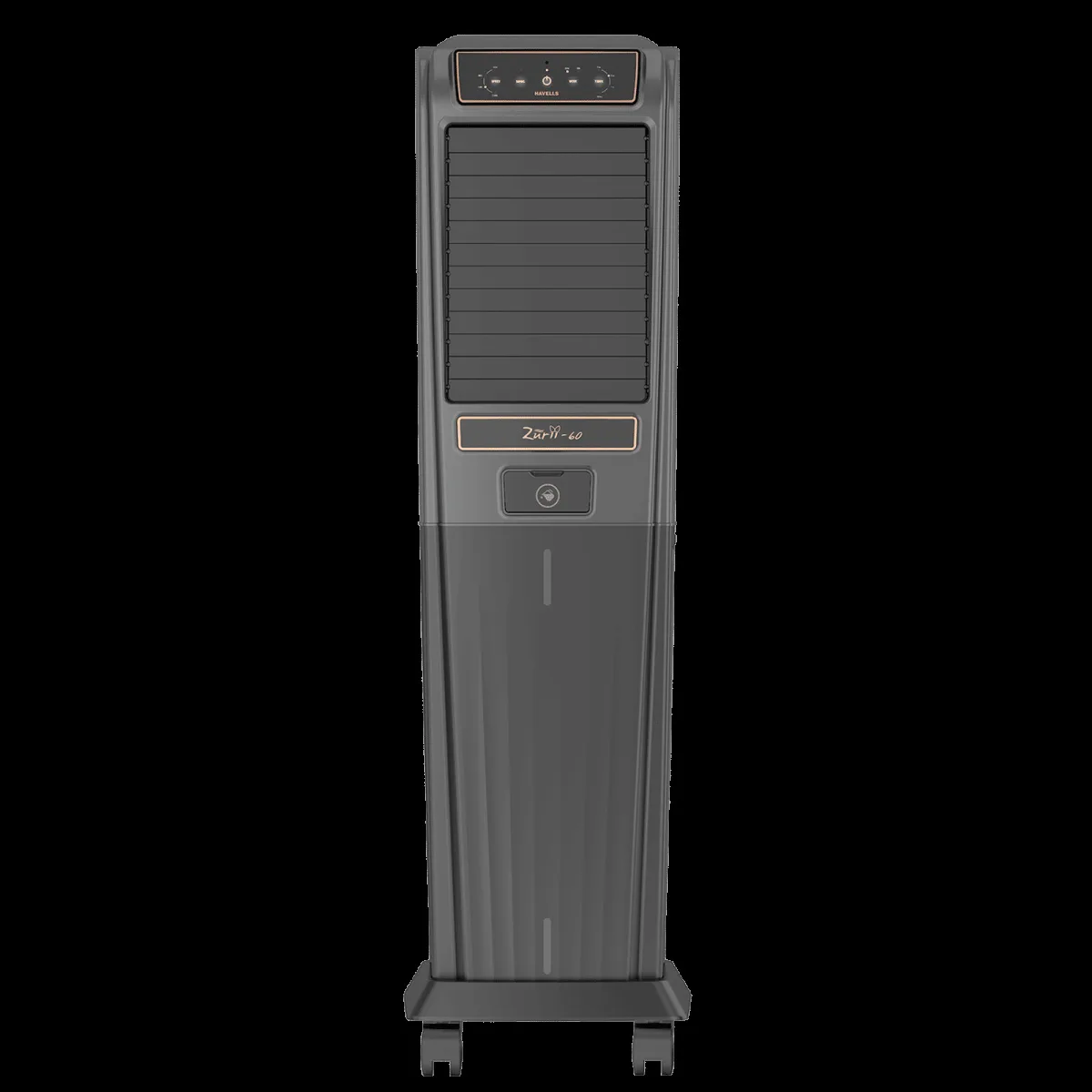 HAVELLS Zurii 60 Litres Tower Air Cooler with Dust Filter Net (Low Water Alarm, Black & Grey)