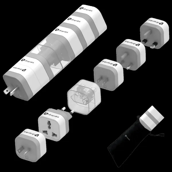 UltraProlink 5 Plugs Travel Adapter (Versatile Voltage Handling, UM1164, White)