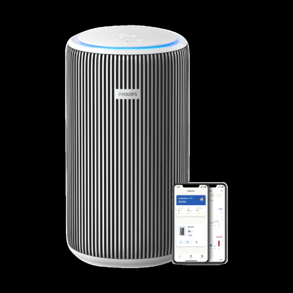 Philips PureProtect 3200 Series Smart Air Purifier with Ambient Night Light (Powerful Filtration, Silver & Arctic White)