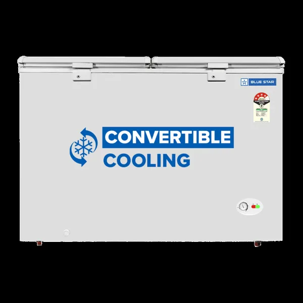 Blue Star N Series 350 Litres 4 Star Manual Defrost Double Door Convertible Deep Freezer with Quadracool Technology (HT4-N375, White)
