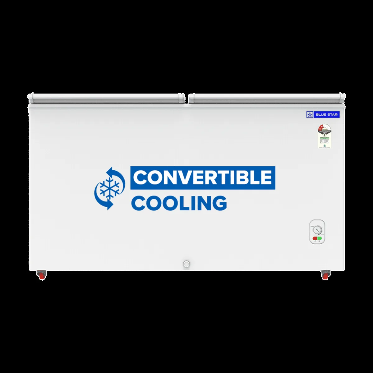 Blue Star N Series 391 Litres 2 Star Manual Defrost Double Door Convertible Deep Freezer with Quadracool Technology (HT2-M425, White)
