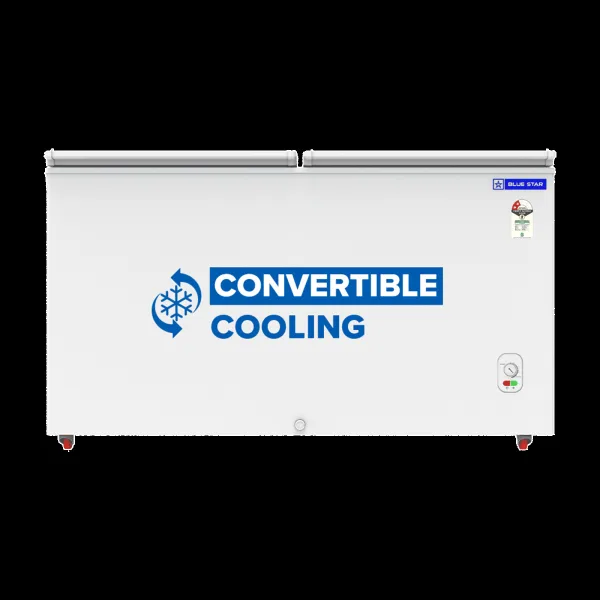 Blue Star N Series 391 Litres 2 Star Manual Defrost Double Door Convertible Deep Freezer with Quadracool Technology (HT2-M425, White)