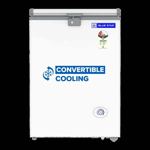 Blue Star N Series 99 Litres 2 Star Direct Cool Single Door Deep Freezer with Quadracool Technology (HT2-N130, White)