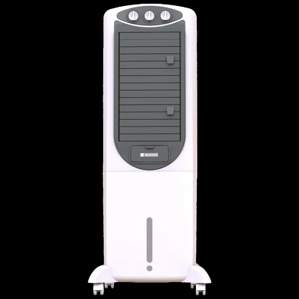Blue Star PREMIA 35 Litres Tower Air Cooler with Anti-Microbial Property (Cross Drift Technology, White & Cool Grey)