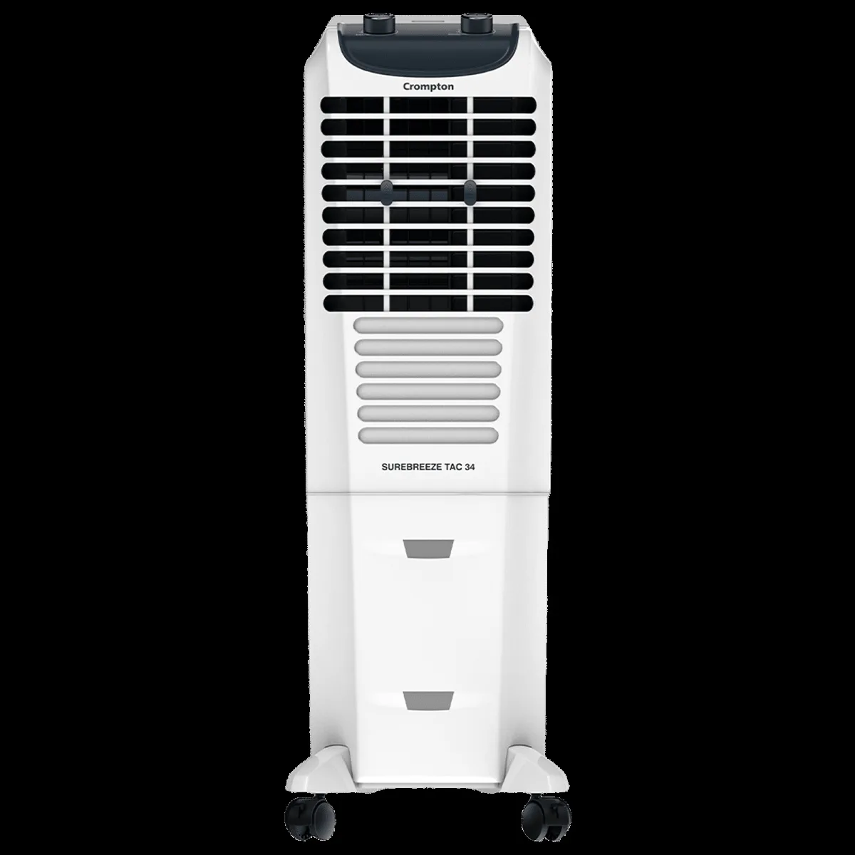 Crompton Surebreeze 34 Litres Tower Air Cooler with Overload Protection (4 Way Air Deflection, White & Black)