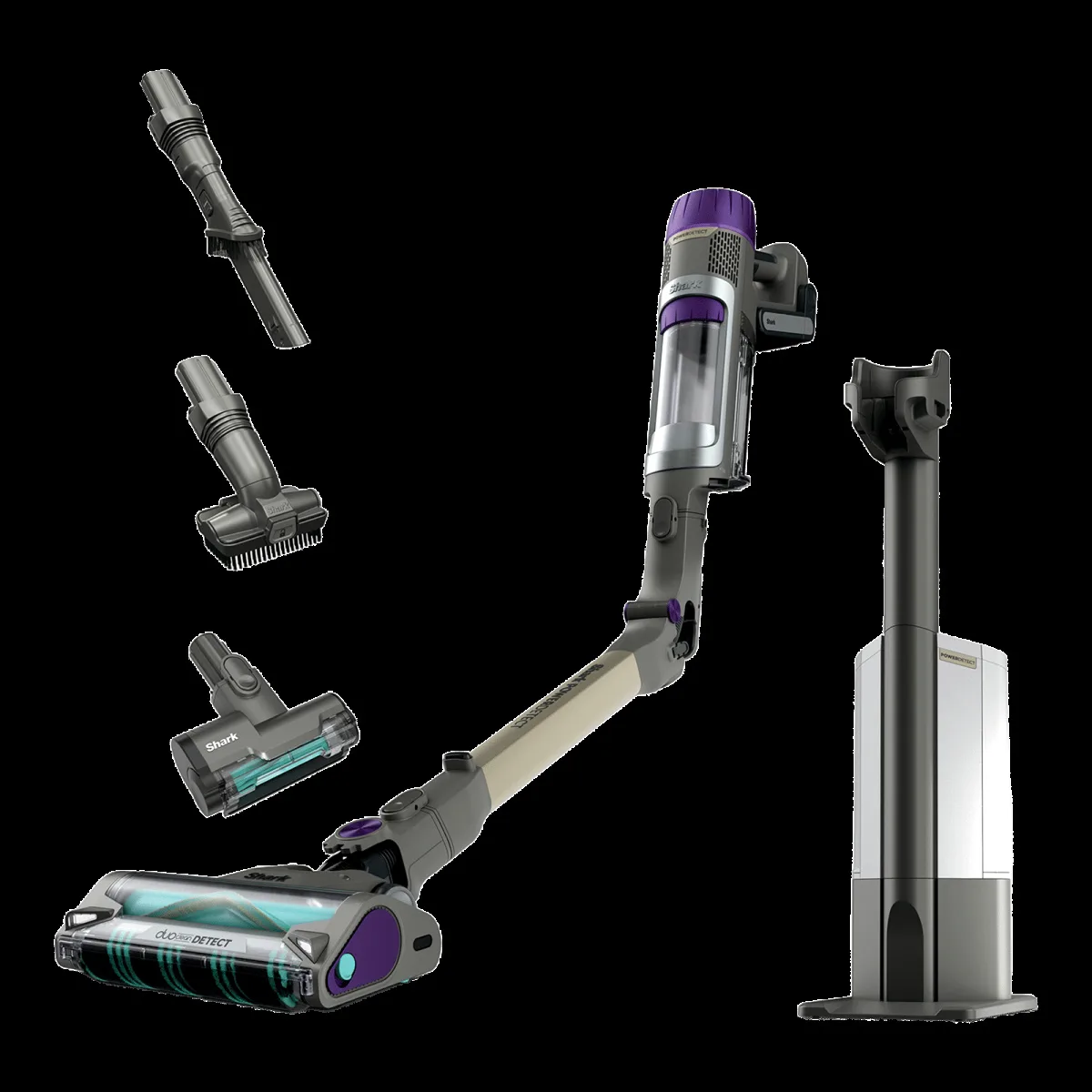 Shark Primus AED 380W Cordless Dry Vacuum Cleaner with Auto-Empty System (MultiFLEX Wand, Gray & Gold)