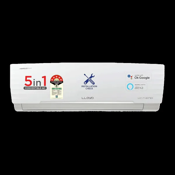 LLOYD 5 in 1 Convertible 1.5 Ton 5 Star Inverter Split Smart AC with Wi-Fi Enabled (2025 Model, Copper Condenser, GLS18V5KWGGR)