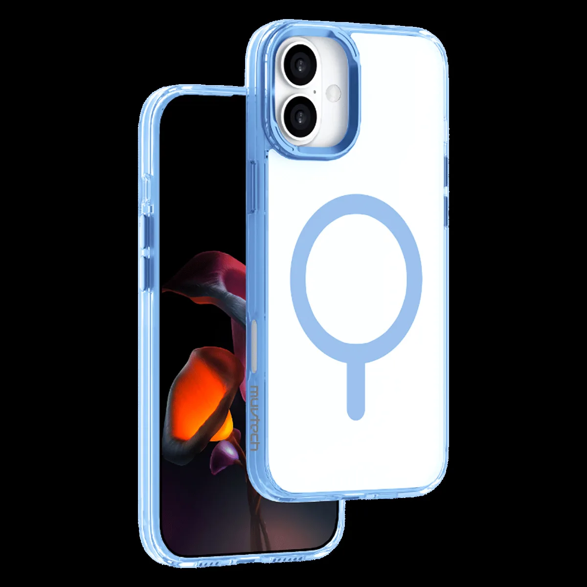 Muvtech Plyo SNAP Series TPU & Polycarbonate Back Cover for Apple iPhone 16 Plus (Wireless Charging Compatible, Black)